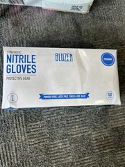10 Boxes of 10 – Safety Wercs Bluzen Synthetic Nitrile Gloves,4 Mil, Blue, Large