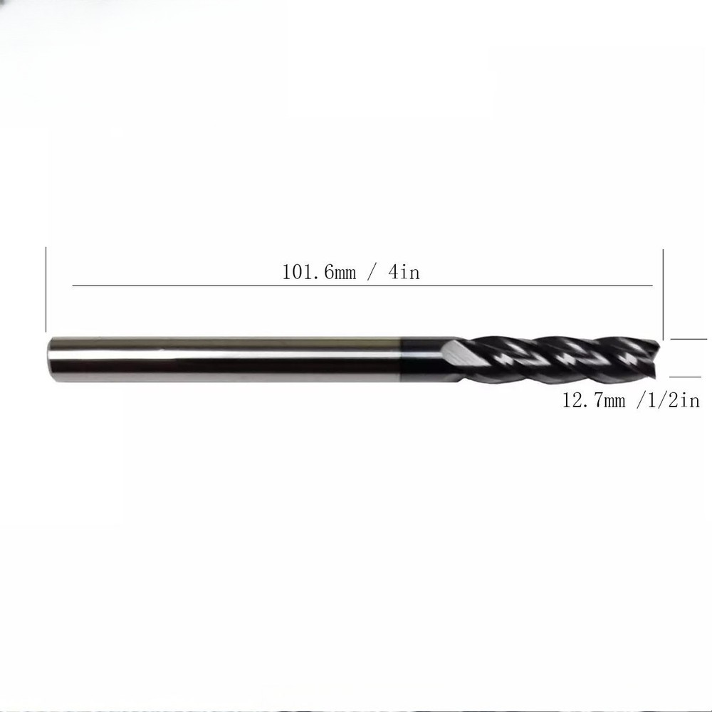 1pcs 4 Flute 1/2″ x 2″ x 4″ Long Solid Carbide End Mill – AlTiN Coated