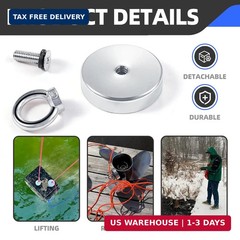 Magnet Fishing Kit 2.4″(60 mm) 500lb+, Big Strong Rare Earth Fish Magnets Heavy