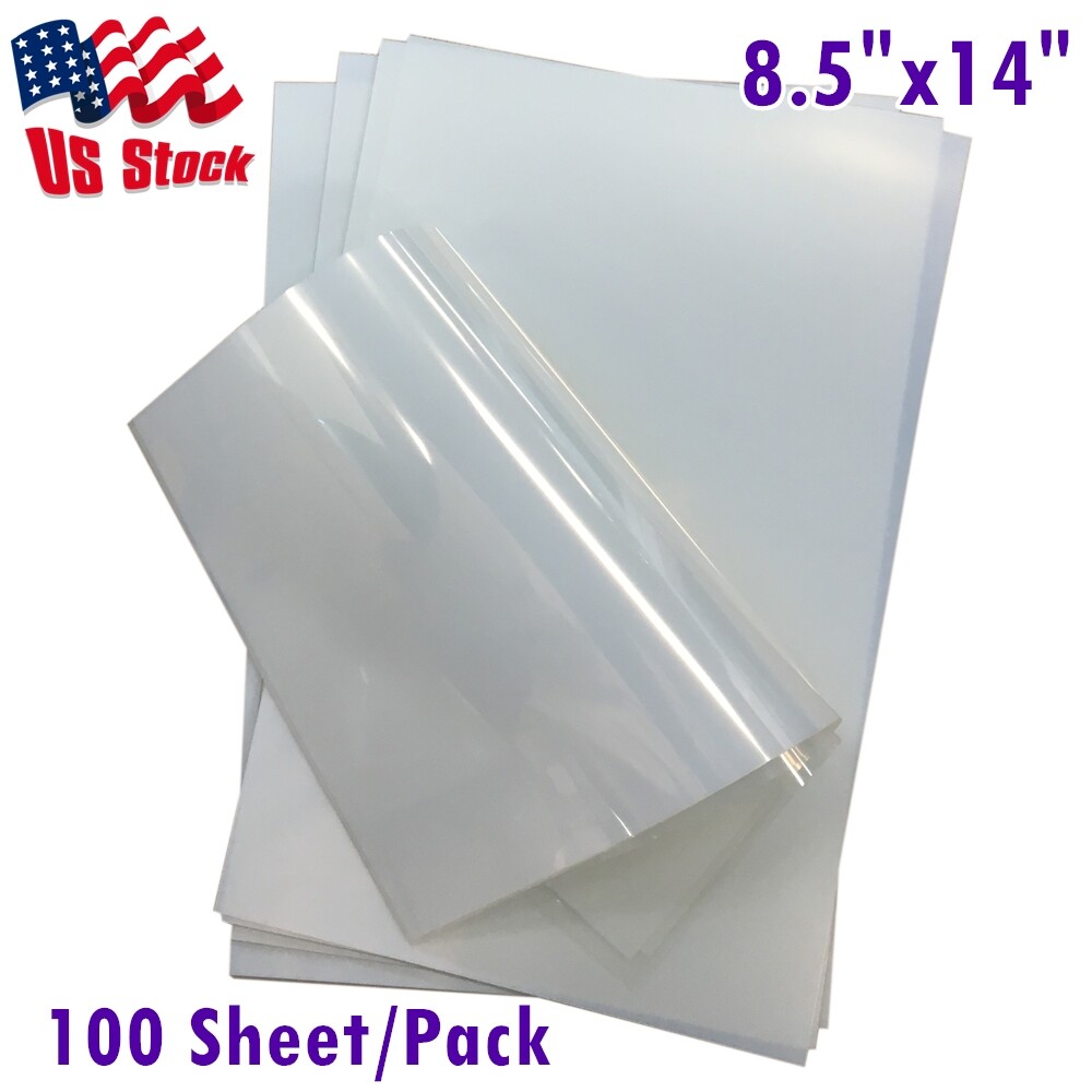 100 Sheets 8.5″ x 14″ Waterproof Inkjet Milky Transparency Film Screen Printing