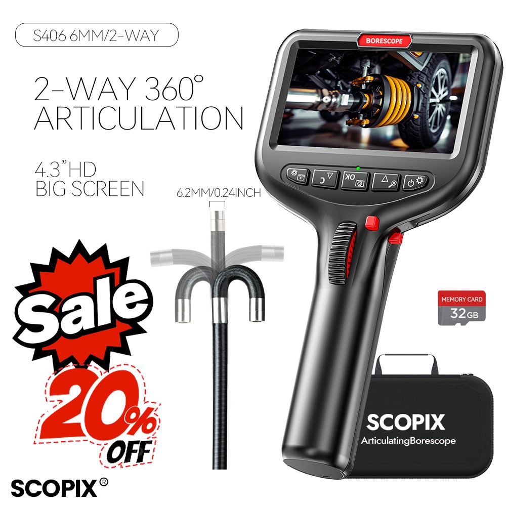 SALE! Endoscope Camera 2-Way 360° Industrial Inspection Articulating Borescope