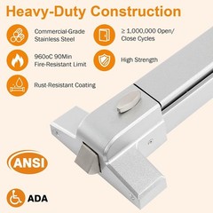 27.5 in Commercial Door Push Bar Panic Exit Device with Exterior Lever Lock