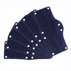 (6 PACK) TERRY CLOTH SNAP ON NAVY HARD HAT SWEAT BAND COTTON LINER CONTRUCTION