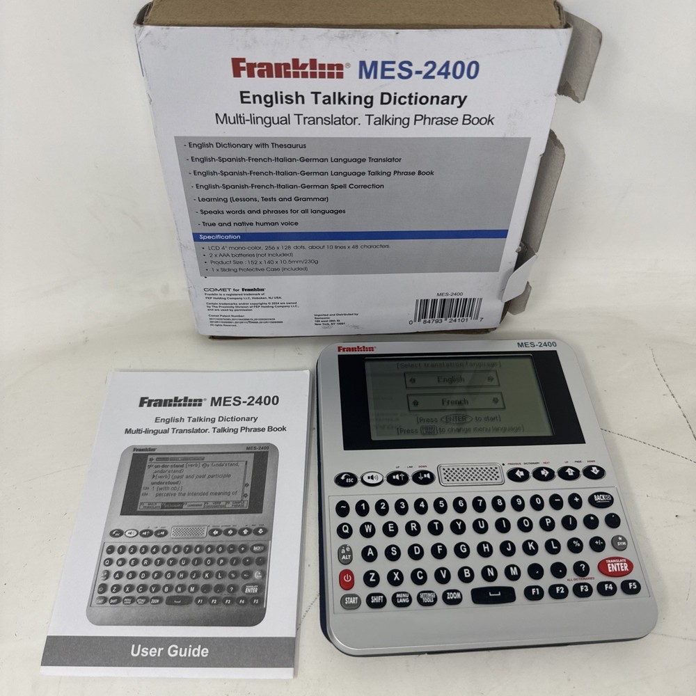 Franklin MES-2400 Digital Talking Dictionary Multi-Language Translator NEAR MINT