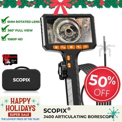 DEALS! 1080P Lens Endoscope Camera 2-Way 360° Inspection Articulating Borescope
