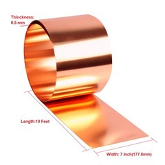 D.Matiall Copper Flashing – 16 Oz 24 Gauge – 10 Feet Length Copper