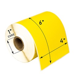 ZEBRA 4×6 COLOR COMBO Labels 1″ Core 5 Rolls: 2 YELLOW 1 ea BLUE GREEN RED