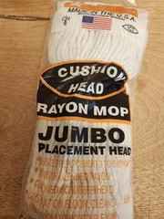 JUMBO Rayon Cushion Head MOP REPLACEMENT POLY screw threaded JW Mfg Co. #14 Usa