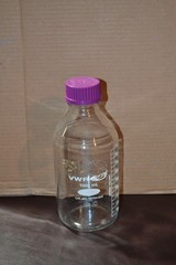 *Lot of 4* VWR 10754-820 Media/Storage Glass Bottles, 1000 mL, only 3 caps
