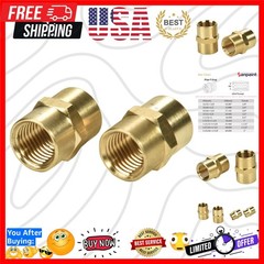 2 Pack 1/4″ x 1/4″ NPT Coupler, Brass Female Pipe Fitting 1/4″ x 1/4″ NPT Fem…