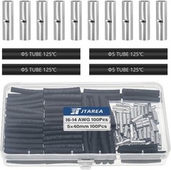16 14 AWG Non Insulated Butt Connectors Crimps Pure Copper Wi Style: 16-14 AWG