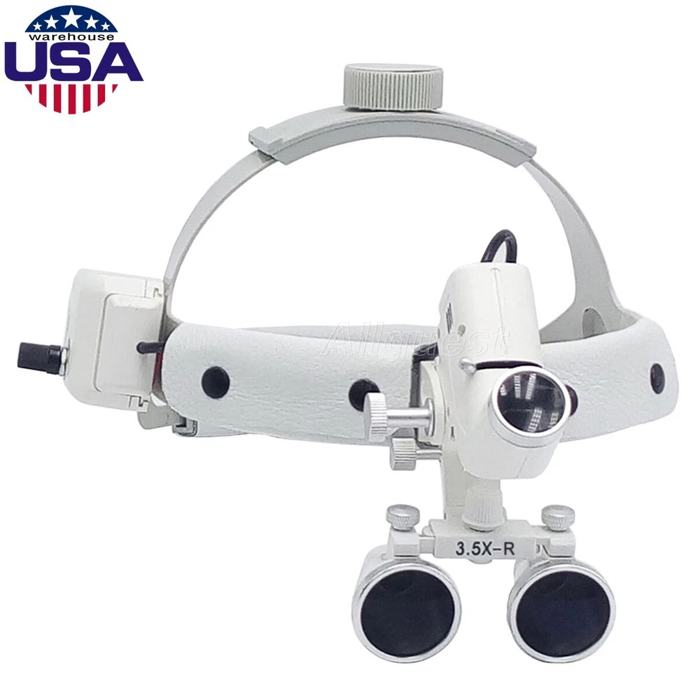 AZDENT Dental 3.5X Surgical Binocular Loupes Headband Magnifier LED Headlight