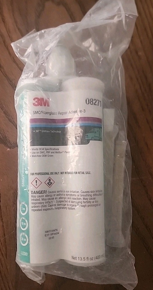 3M SMC/Fiberglass Repair Adhesive-3, 08271, Green, 400 mL Cartridge Exp 02/2024