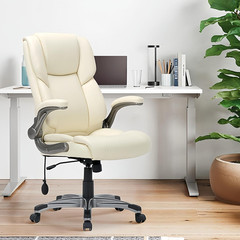 Leather Executive Office Chair- High Back Home Computer Desk Chair with Padded F