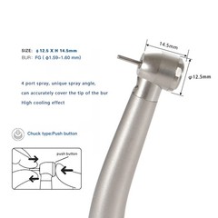 Dental Fiber Optic High Speed Turbine Handpiece 2/4H LED E-generator