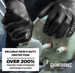 Gloveworks Black Nitrile Disposable Gloves – XL | 100ct | 6 Mil Protective Glove