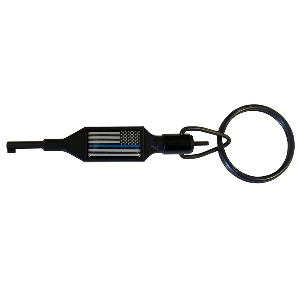 Zak Tool ZT100-BL Thin Blue Line Flag Tactical Handcuff Key w/ Swivel Key Ring