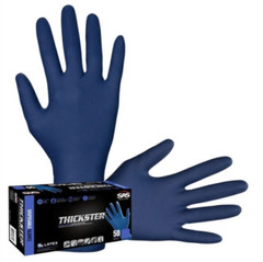 Thickster Ultra Thick Latex Exam Gloves, Blue, 14 mil, 50/Box ,XL X-LARGE