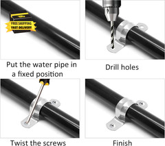 50PCS M8 Two Hole Strap U Bracket, Stainless Steel Pipe Clamp, Rigid Conduit Sup