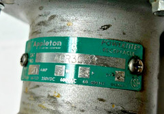 APPLETON ACR3034 POWERTITE RECEPTACLE.4 PIN AND SLEEVE 30 AMP 250VDC 600VAC