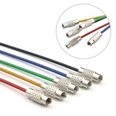 50 Pcs 5.9 Steel Wire Keychain Colored Nylon Coated Stainless Steel Metal Wire
