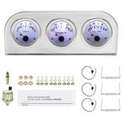 52mm Water Temp Oil Pressure Voltmeter Triple Gauge Set 3 in 1