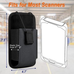 Secure Vertical Carry Pouch for Zebra TC Scanners with Elastic Closure – Grey
