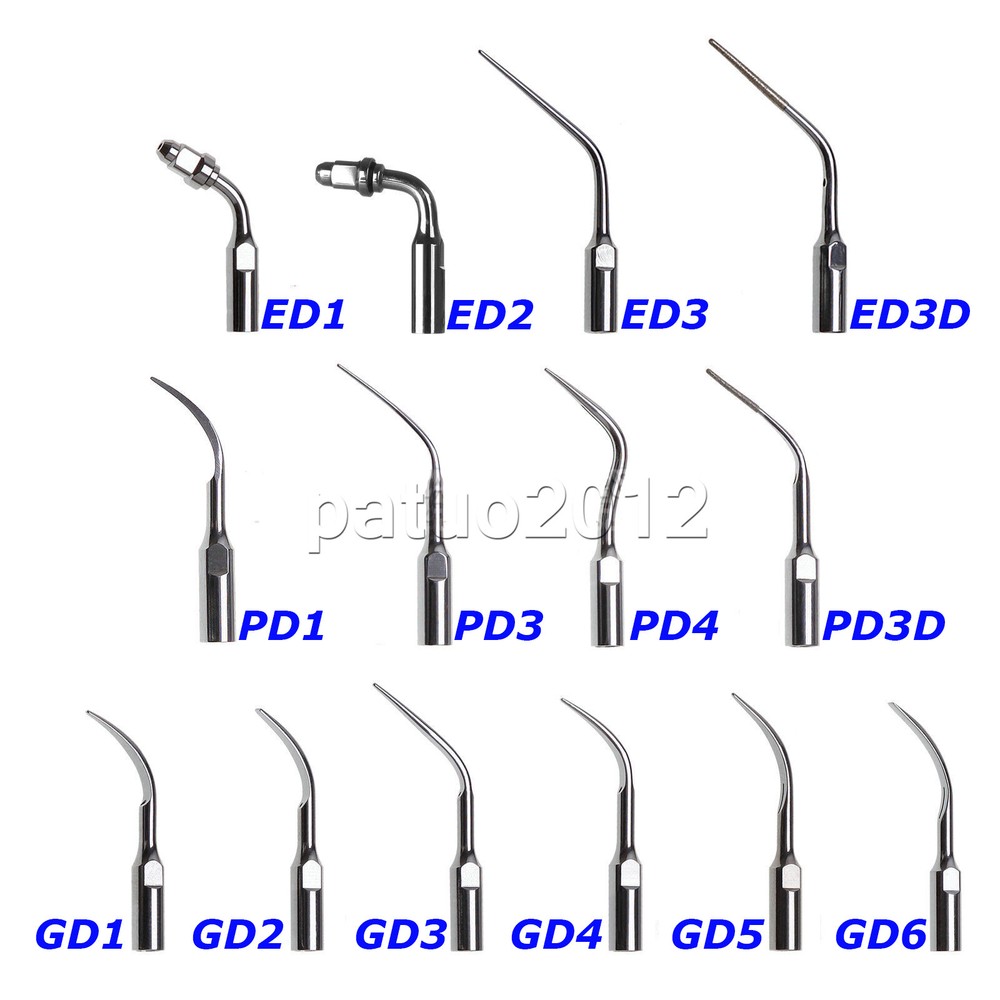 14 Type Dental GD/PD/ED Ultrasonic Scaler Scaling Endo Perio Tip Fit DTE/SATELEC