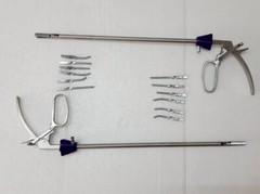 Laparoscopic Laparoscopy Bulldog Clamp Forceps 10mmx330mm 6 Clips 2 set