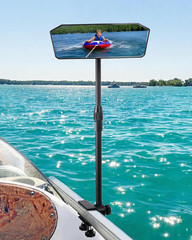 Pontoon Boat Rear View Mirror, 10.5″ X3.55″ Wide Marine Mirror with Telescoping