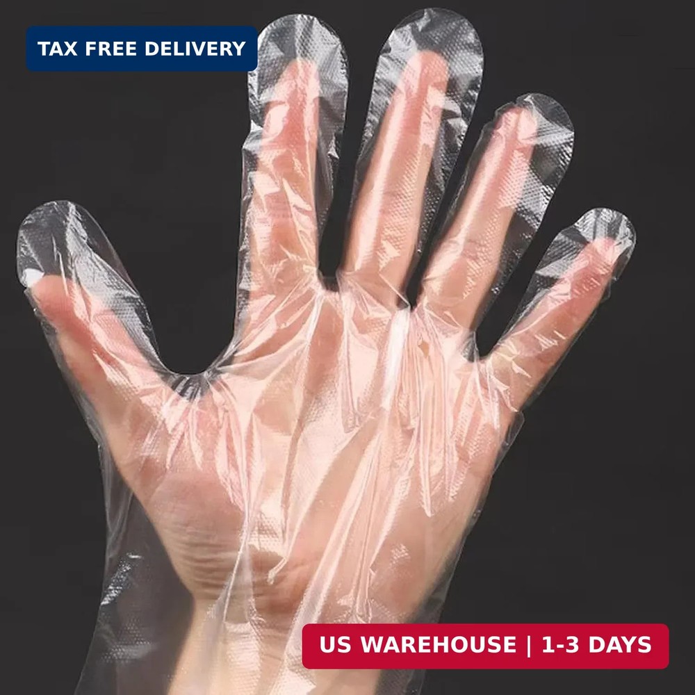 400 Count Disposable Poly Plastic Gloves for Cooking, Food Prep and Food Service