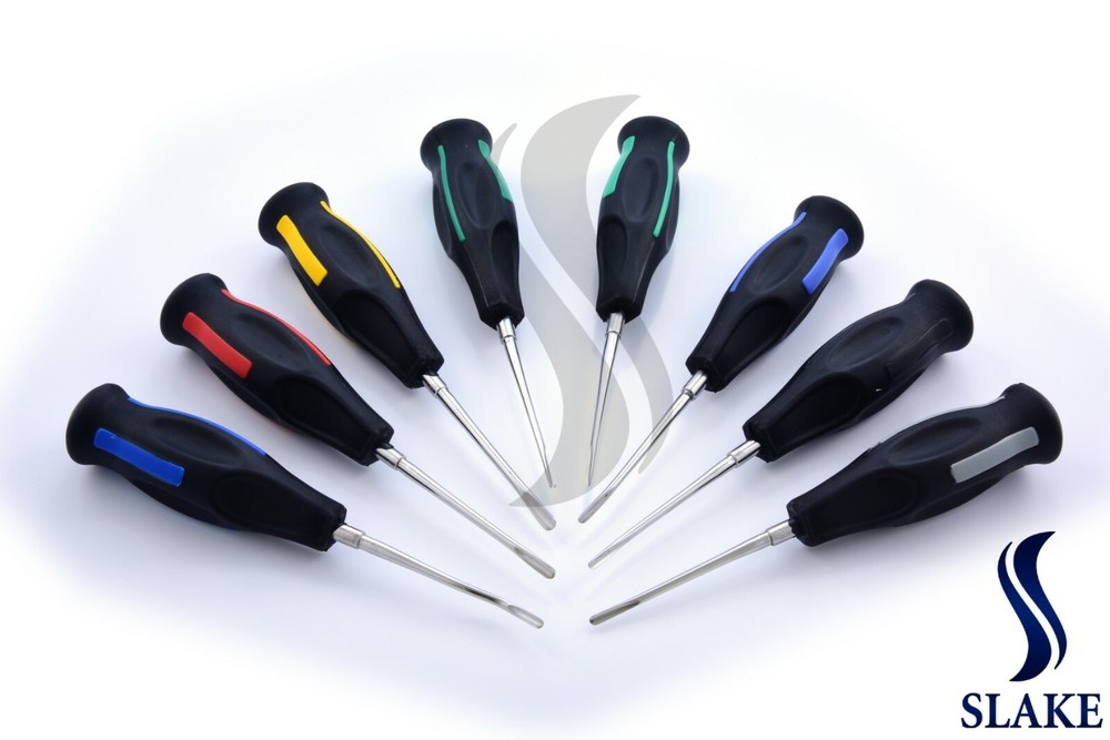 Set Of 8 Luxating Root Elevators Oral Surgery Tooth Extracting Black Handle CE