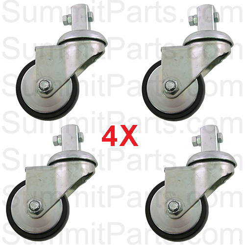 4PK – 2 1/4″ CASTER WHEEL WITH SQUARE POST FOR R&B WIRE – C86, RB86G, CSTR86G