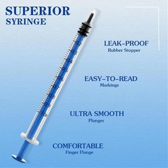 100 Pack 1ml 25Ga Luer Slip Syringes – Sterile, Disposable, Individually Wrapped