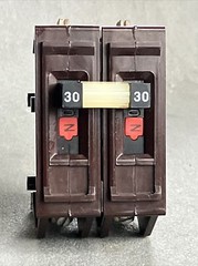 Wadsworth A230NI 30 Amp 2 Pole 2P Type A Metal Foot / Tabs Breaker A230