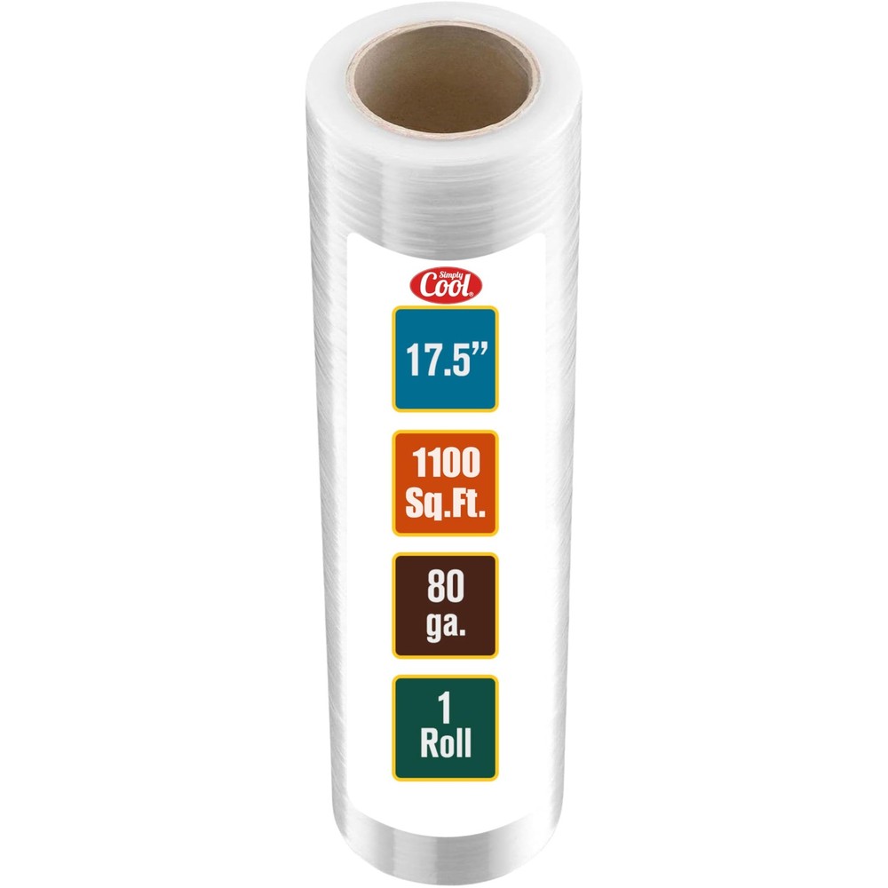 18 Inch Heavy Duty Stretch Wrap 1100sqft 80 Gauge Clear Pallet Shrink Film