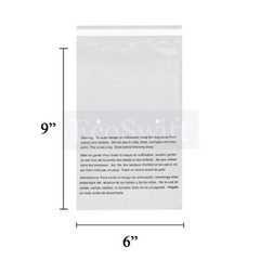 1-10000 6×9 EcoSwift Self Seal Suffocation Warning Clear Poly Bags Free Shipping