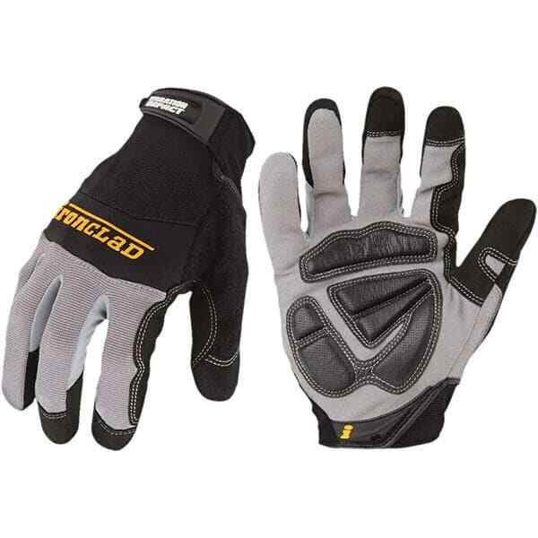 ironCLAD WWI2-04-L Work Gloves: Large, Synthetic Leather, Black, Textured Grip