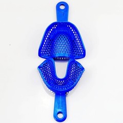 2Pcs/10Pcs Dental Autoclavable Plastic-Steel Impression Trays Blue Denture Model