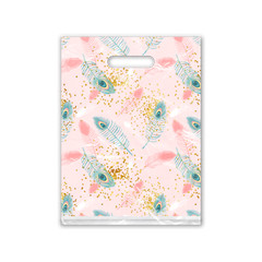 12X15 Designer Retail Boutique Printed Shopping Merchandise Bags with Handles