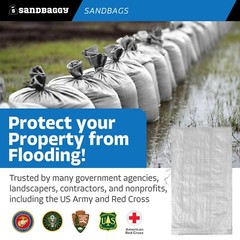 Sandbags – 25 White 14″ x 26″ -Sandbag Sand Bags Bag Poly by Sandbaggy