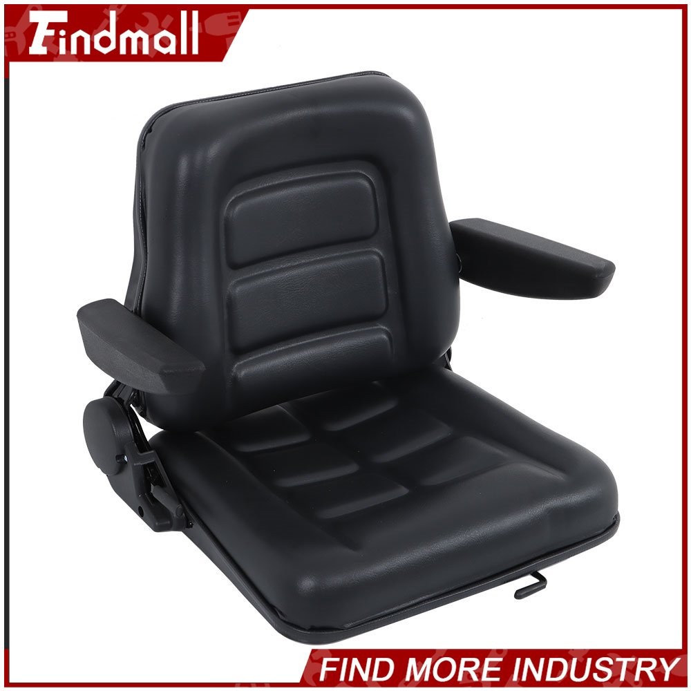 Findmall Universal Lawn Mower Forklift Tractor Seat W/ Sliding Track Armrest