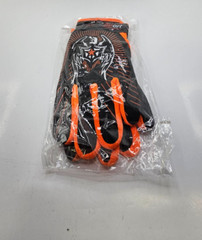 (2 PAIRS) Sports Cycling Bike Gloves Padded Full Finger Black/Orange
