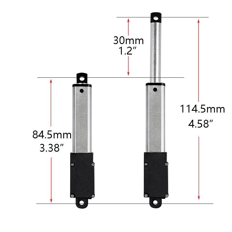 DC 12V Small Mini Micro Linear Actuator 1.2″ 2″ 3″ 4″ Stroke Fast Speed 6inch /s
