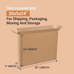 Side Loading Shipping Boxes Large 30″L x 5″W x 24″H 10-Pack – Corrugated Card…