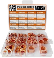 325-Piece Copper Sealing Crush Washers Set – 10 Sizes for Versatile Use