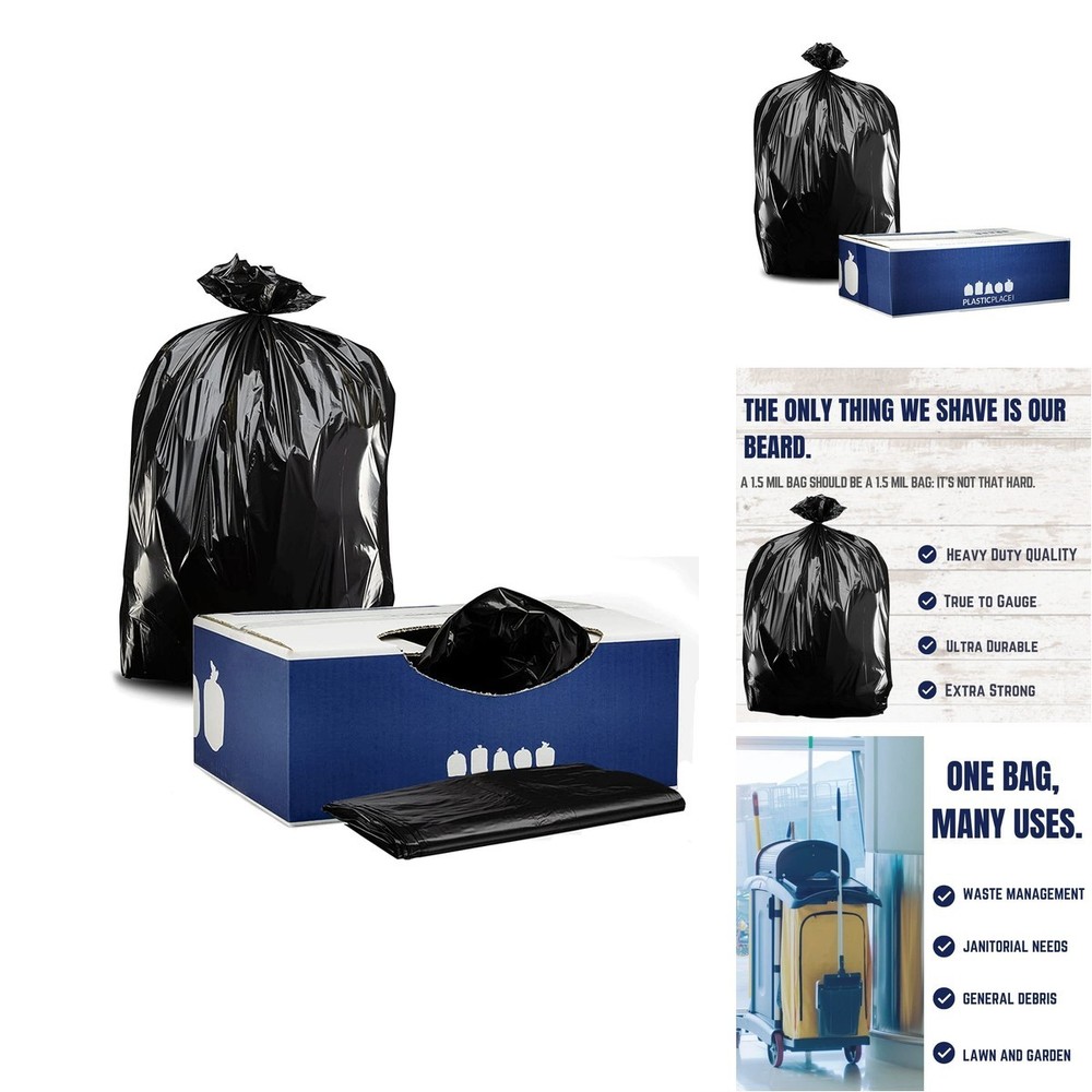 Plasticplace 25-30 Gallon Trash 1.6 Mil Garbage Can 30 X 36 100 Case W25Ldb2