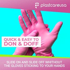 Pink Nitrile Exam Gloves – Various Sizes – Powder & Latex Free (Medical Grade)