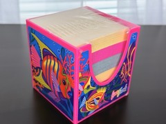 1990s Lisa Frank Underwater Fish Theme Sticky Note Cube Desktop Note Paper Stack