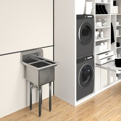 20 in. x 22 in. Stainless Steel One Compartment Sink with 14 in. x 16 in. Bowl